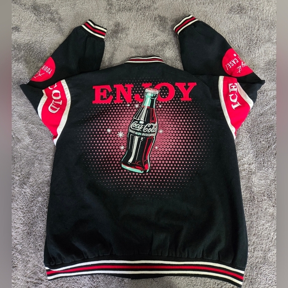 COCA COLA JH DESIGNS 2X RACING VARSITY RETRO EMBROIDERED JACKET - Picture 4 of 15